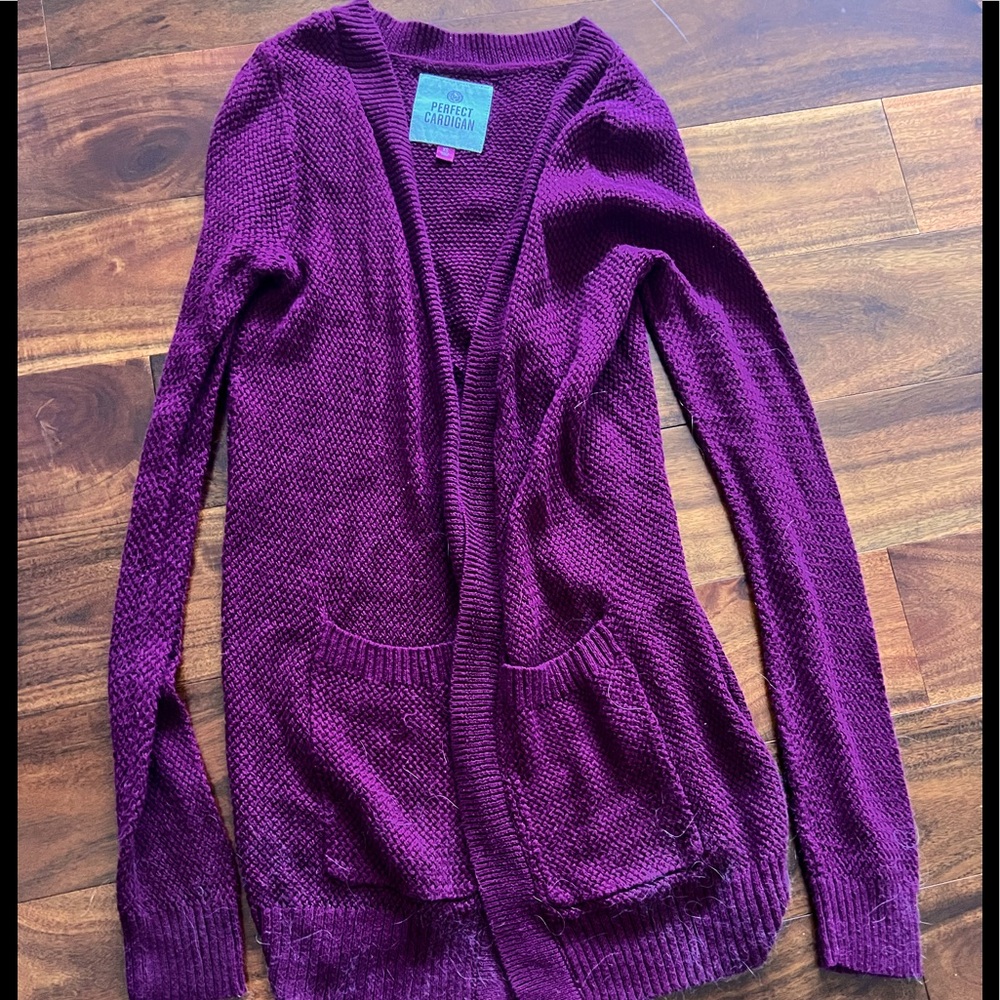 Burgundy XS womens/juniors cardigan